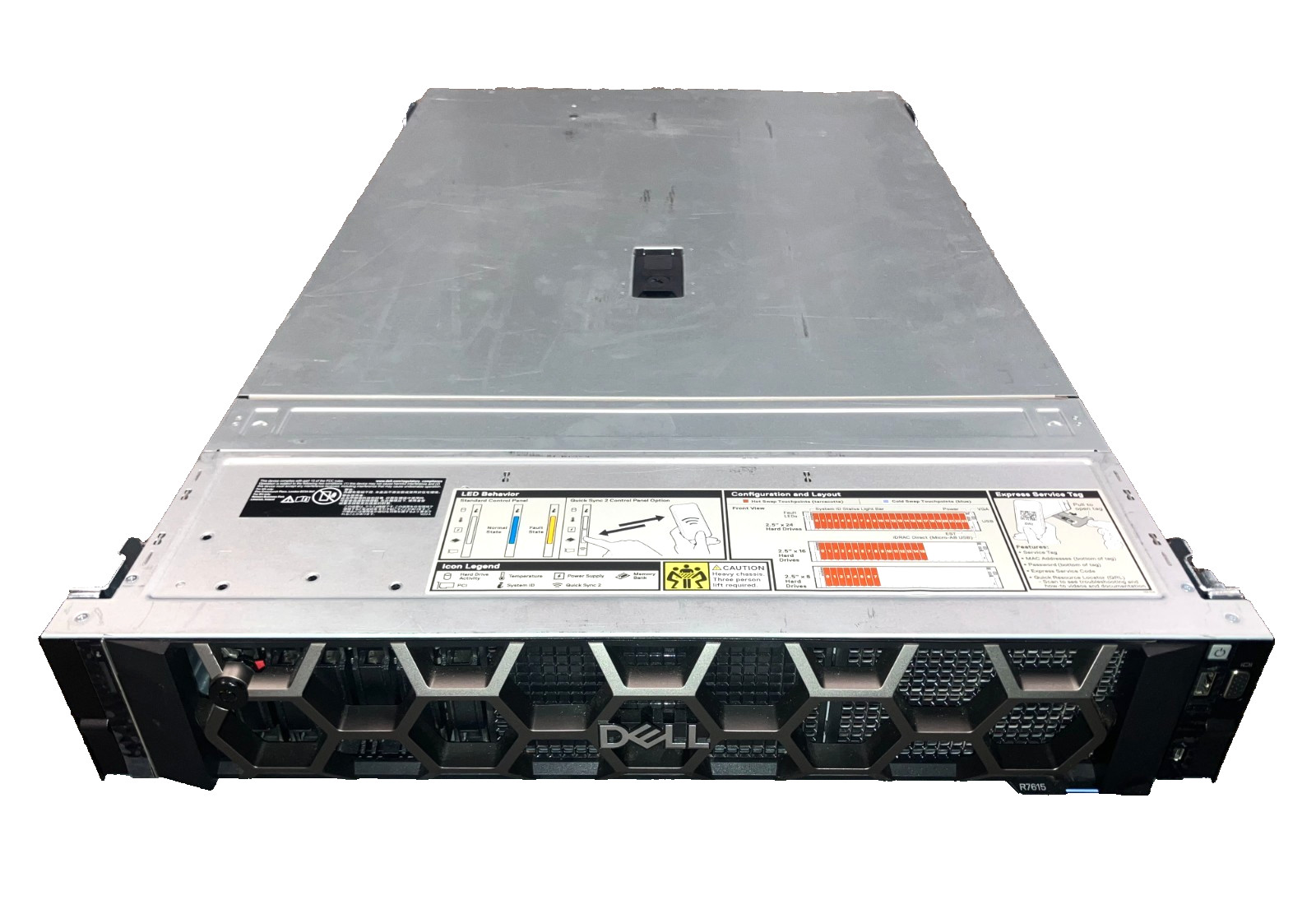 Dell PowerEdge R7615 8Bay Barebones 1x AMD EPYC 9184X 2x 800W PSU No RAM/HDD