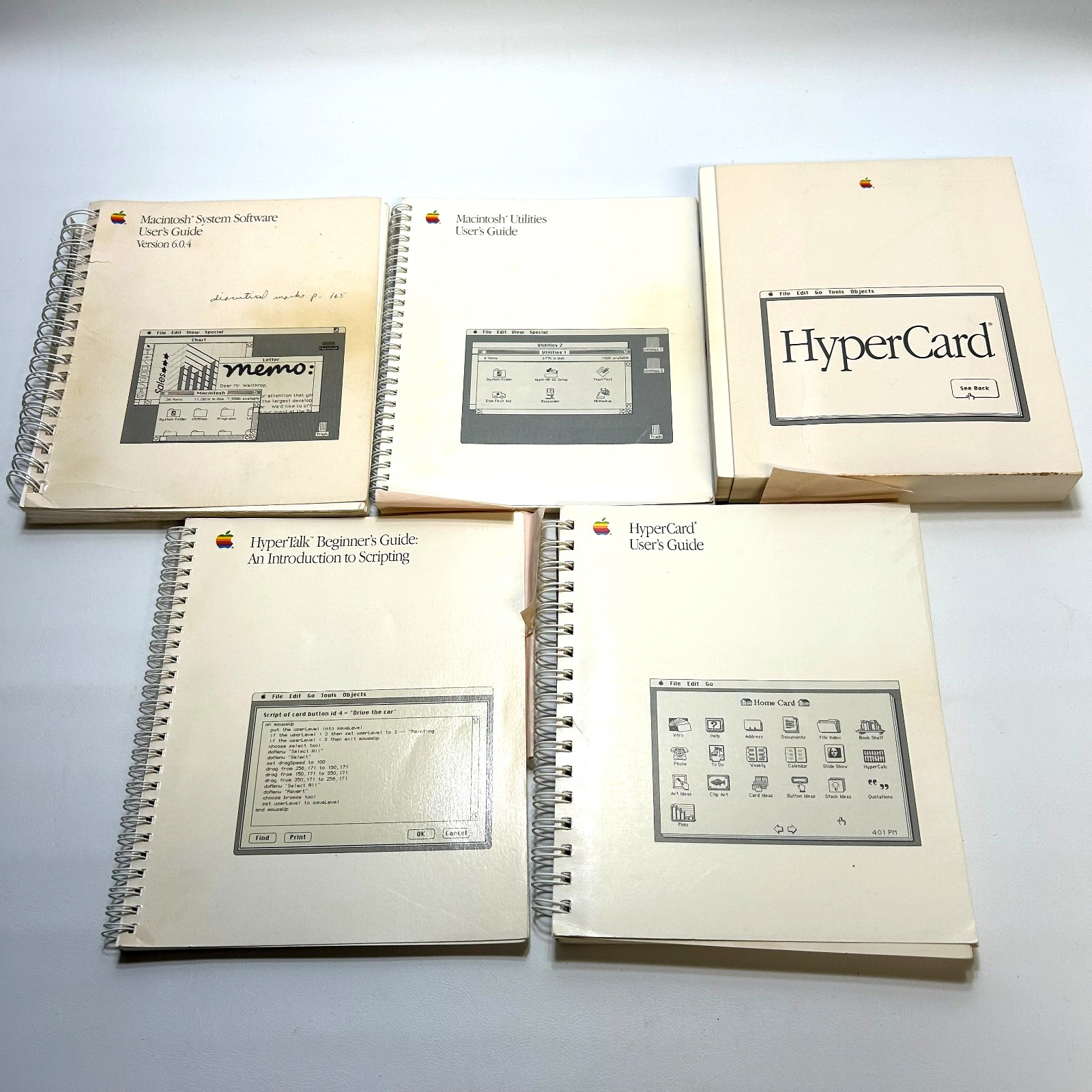 Vintage Apple Macintosh HyperCard System Software User Guides Lot of 5 (1988)