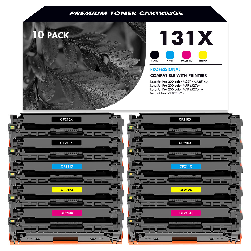 10PK CF210A 131A Toner Set for HP LaserJet Pro 200 Color M251n M251nw MFP M276nw