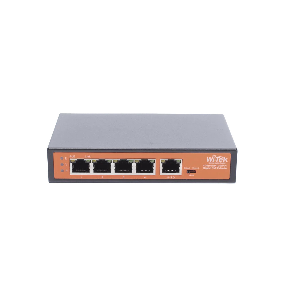 Wi-Tek WIPE51G 5-Port Gigabit PoE Injector 802.3af/at 30W 820ft