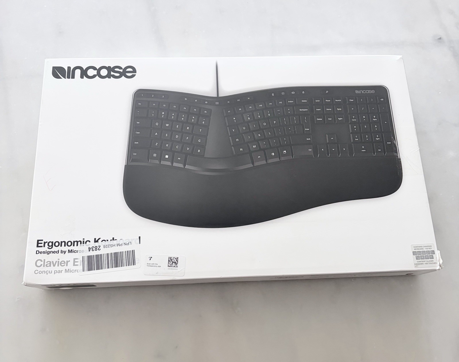 Incase Ergonomic Keyboard Microsoft LXM-00001 Wired USB New Open Box