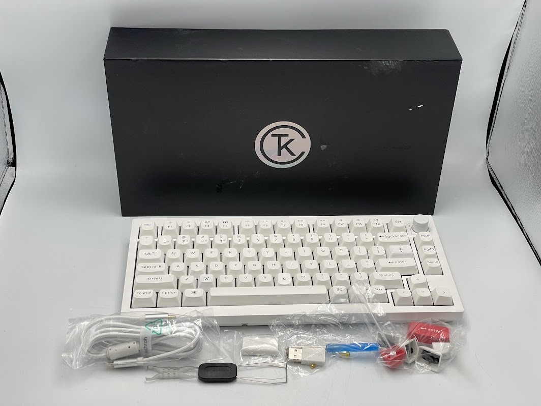 Keychron V1 Max QMK/VIA Custom Mechanical Keyboard - White - No Dongle