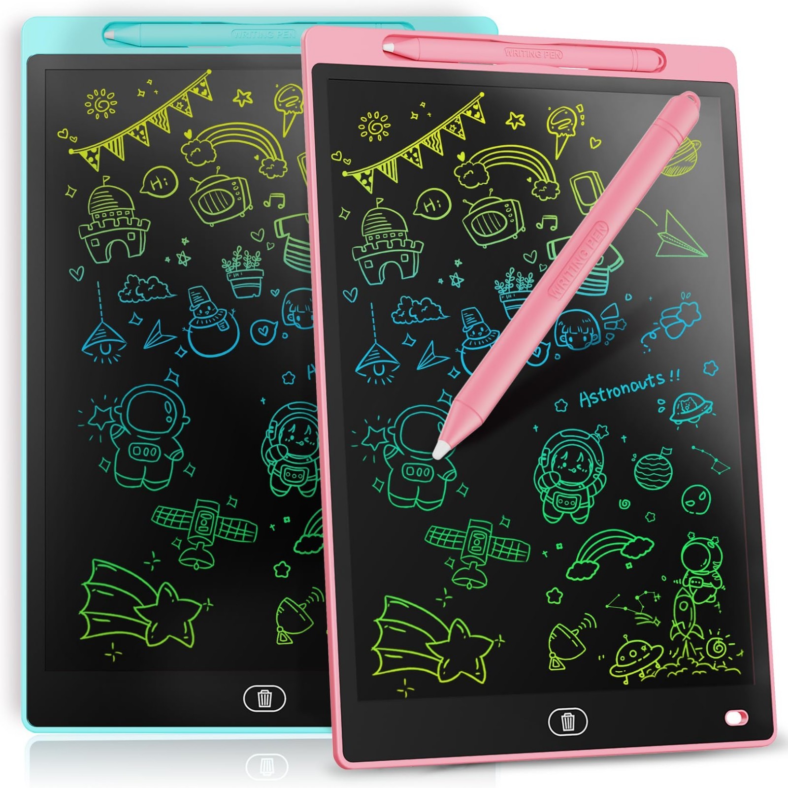 [2 Pack] Genialba LCD Writing Tablet 8.5-Inch Colorful Doodle Board, Toddler Lea
