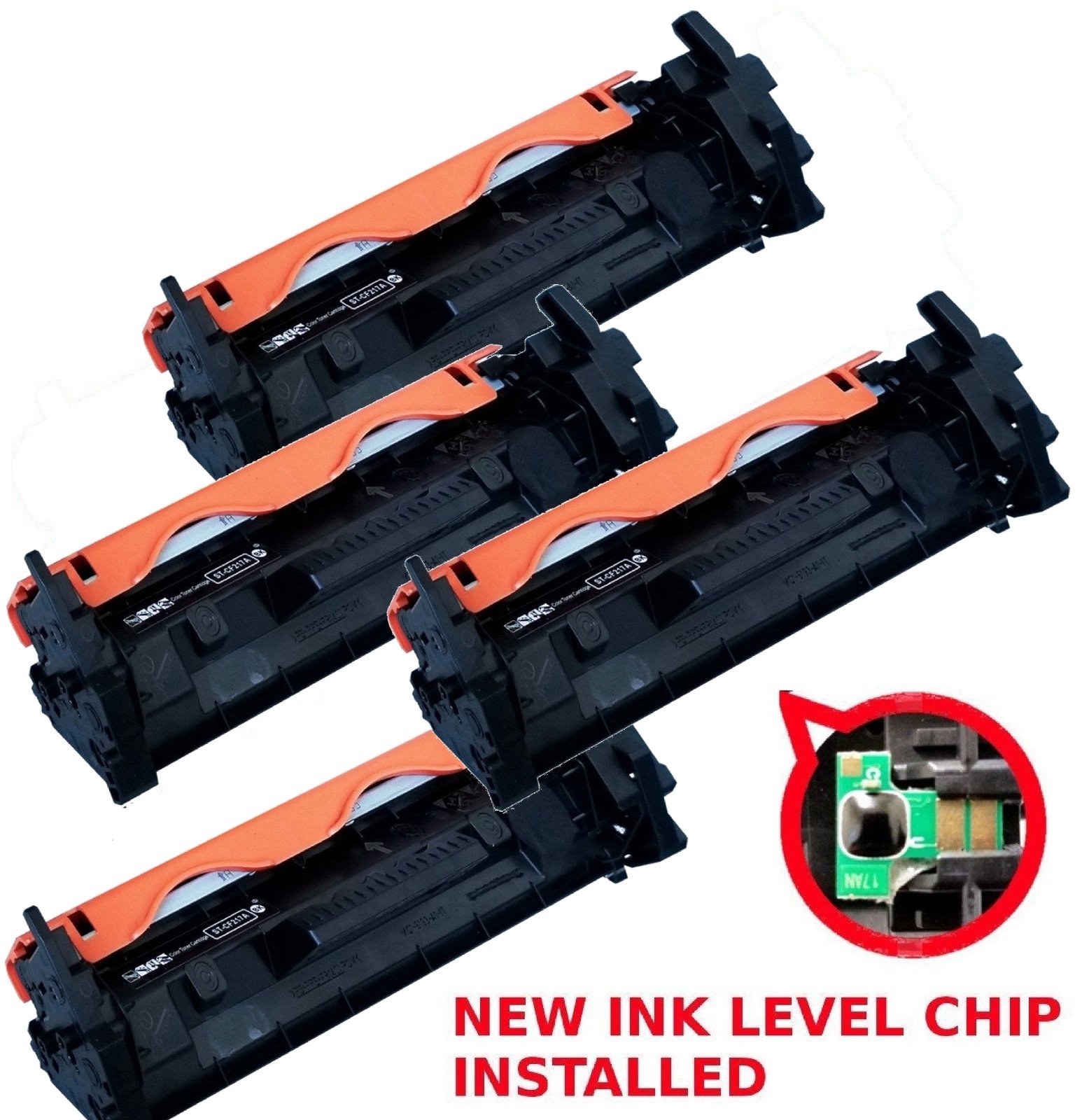 4pack CF217A 17A Toner Cartridge +Chip For HP Laserjet M130fn M130fw M130nw M102