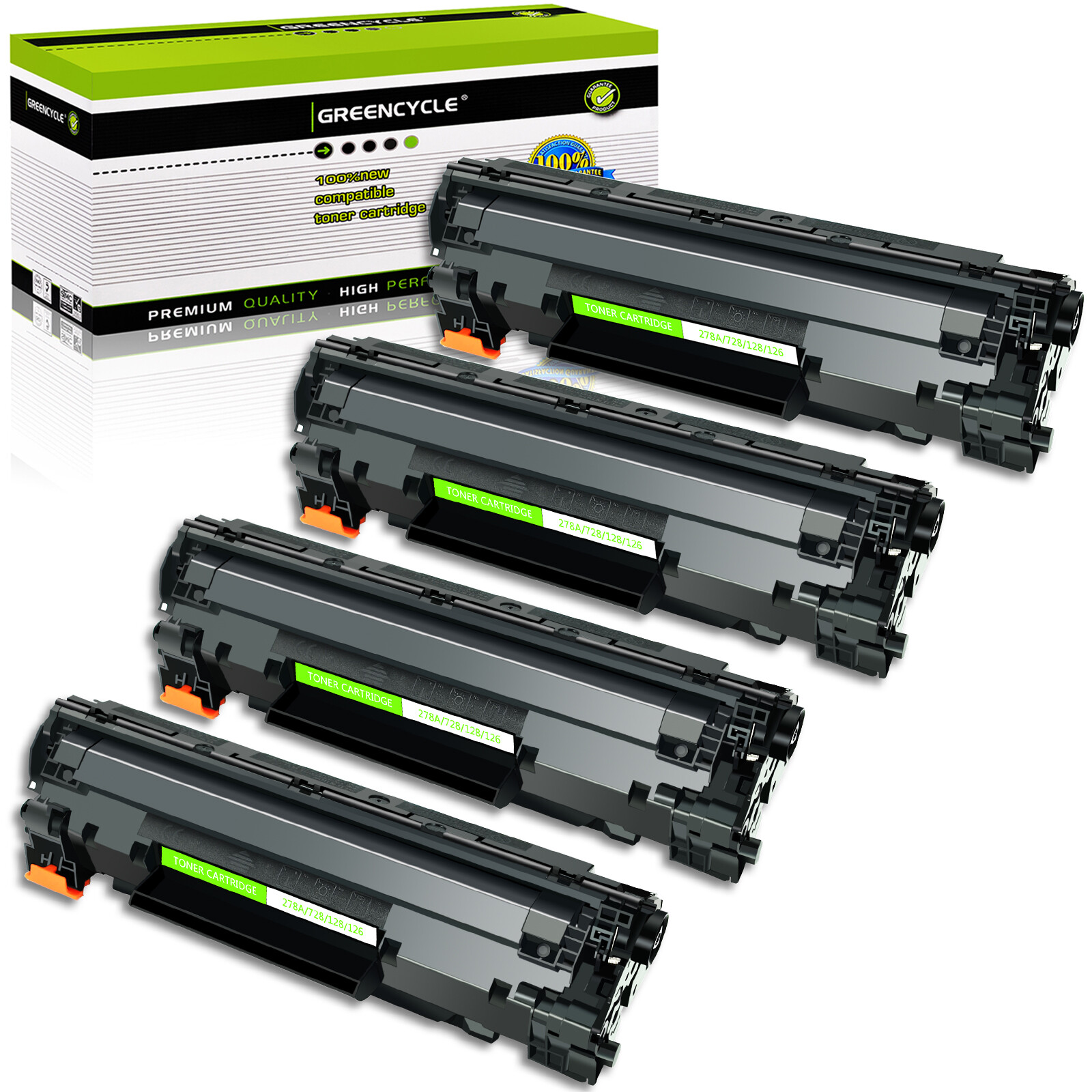GREENCYCLE 4PK CE278A 78A BK Toner Compatible with HP LaserJet M1536dnf P1606dn