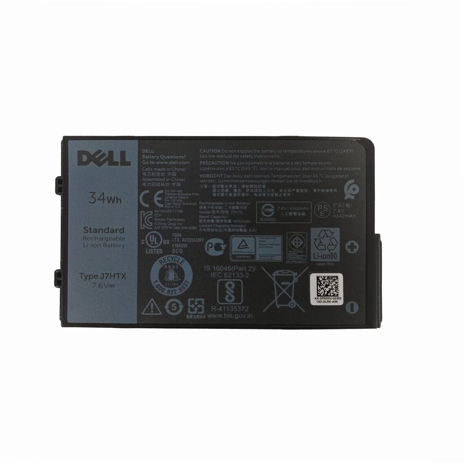 Genuine OEM J7HTX Battery For Dell Latitude 12 7202 7212 7220 451-BCDH 