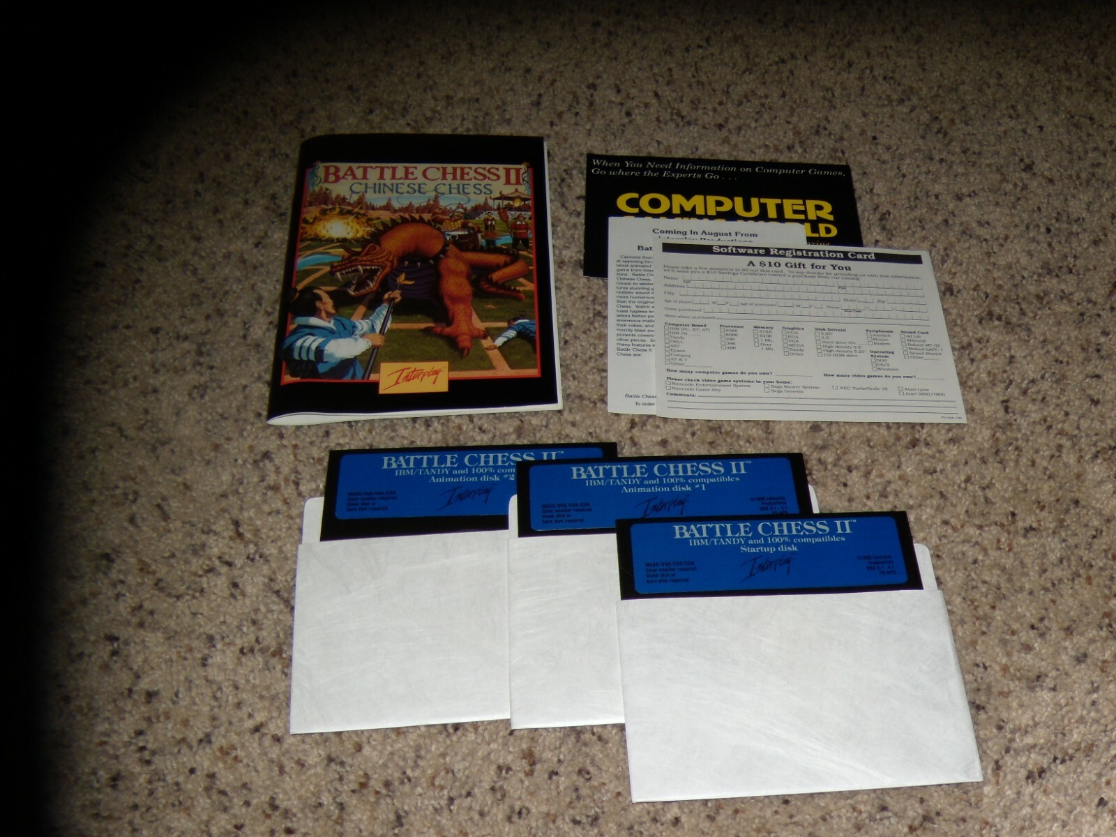 Battle Chess II IBM/Tandy 5.25" disks with manual 