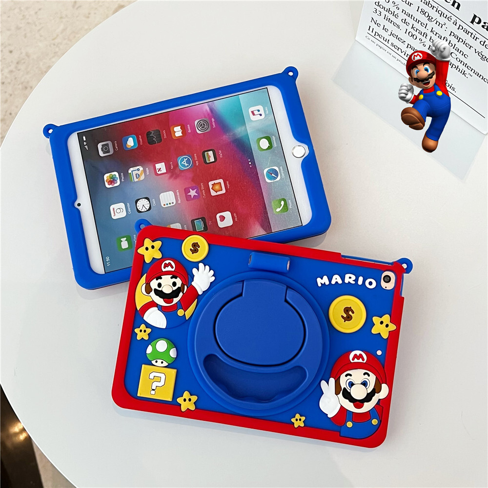 For iPad 5 6 7 8 9 10.2 Air 2 3 4 Mini Pro11 Super Mario Kids Shockproof Case