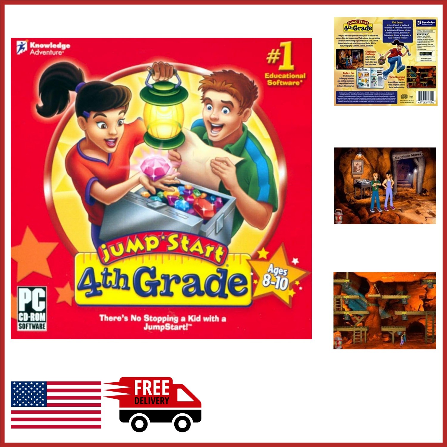 Jump Start 4th Grade Learning Adventure Math Science Geography Skills