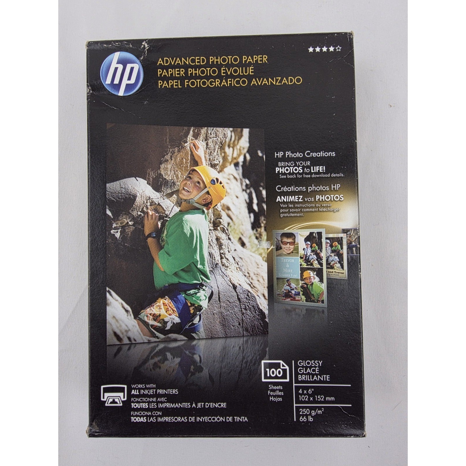 HP Advanced Glossy Photo Paper 1 Pack 100 Sheets Each Inkjet Printer New/Sealed