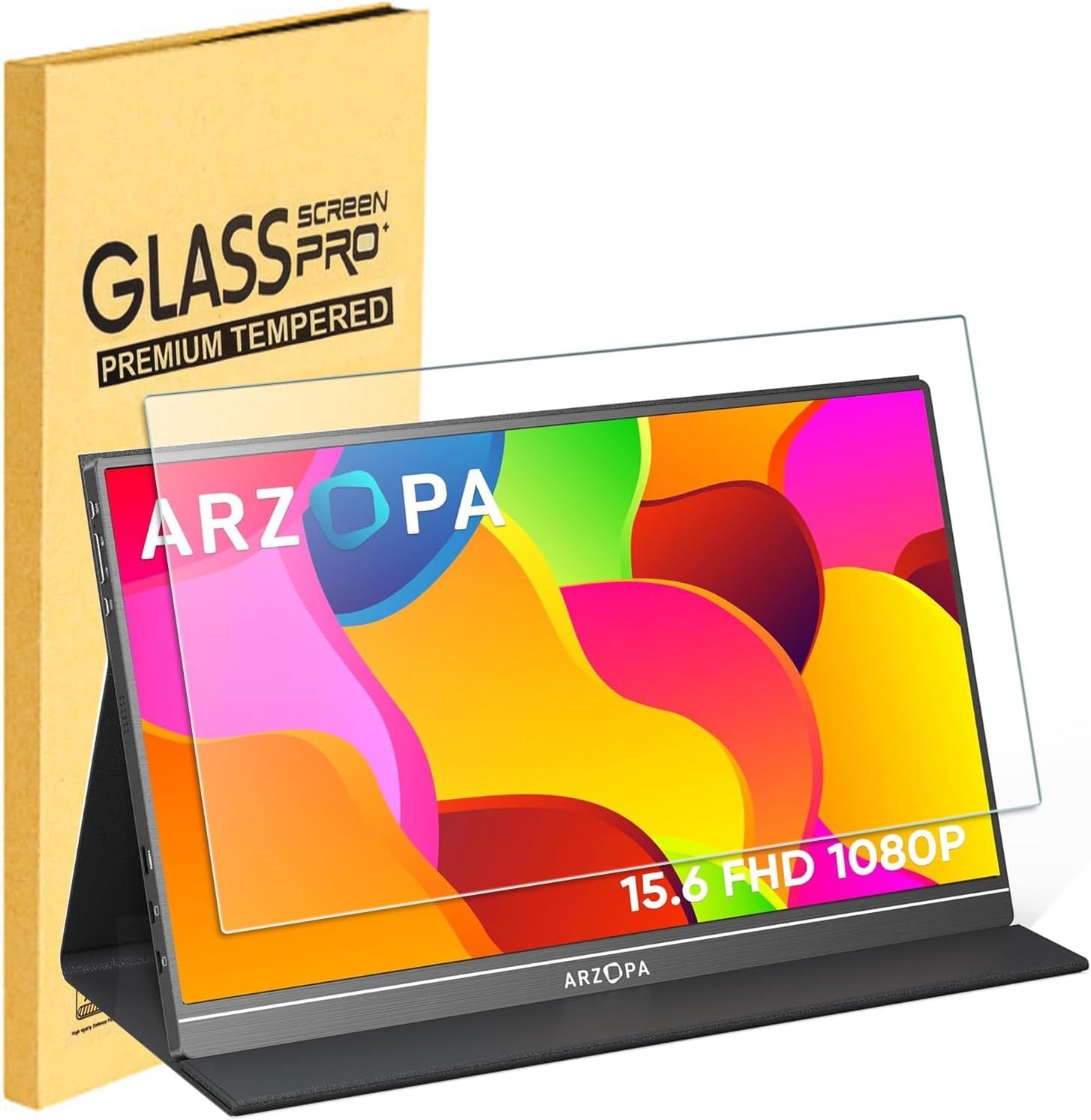 15.6" Portable Monitor Laptop with 16:9 Aspect Ratio, 9H Hardness for Travel