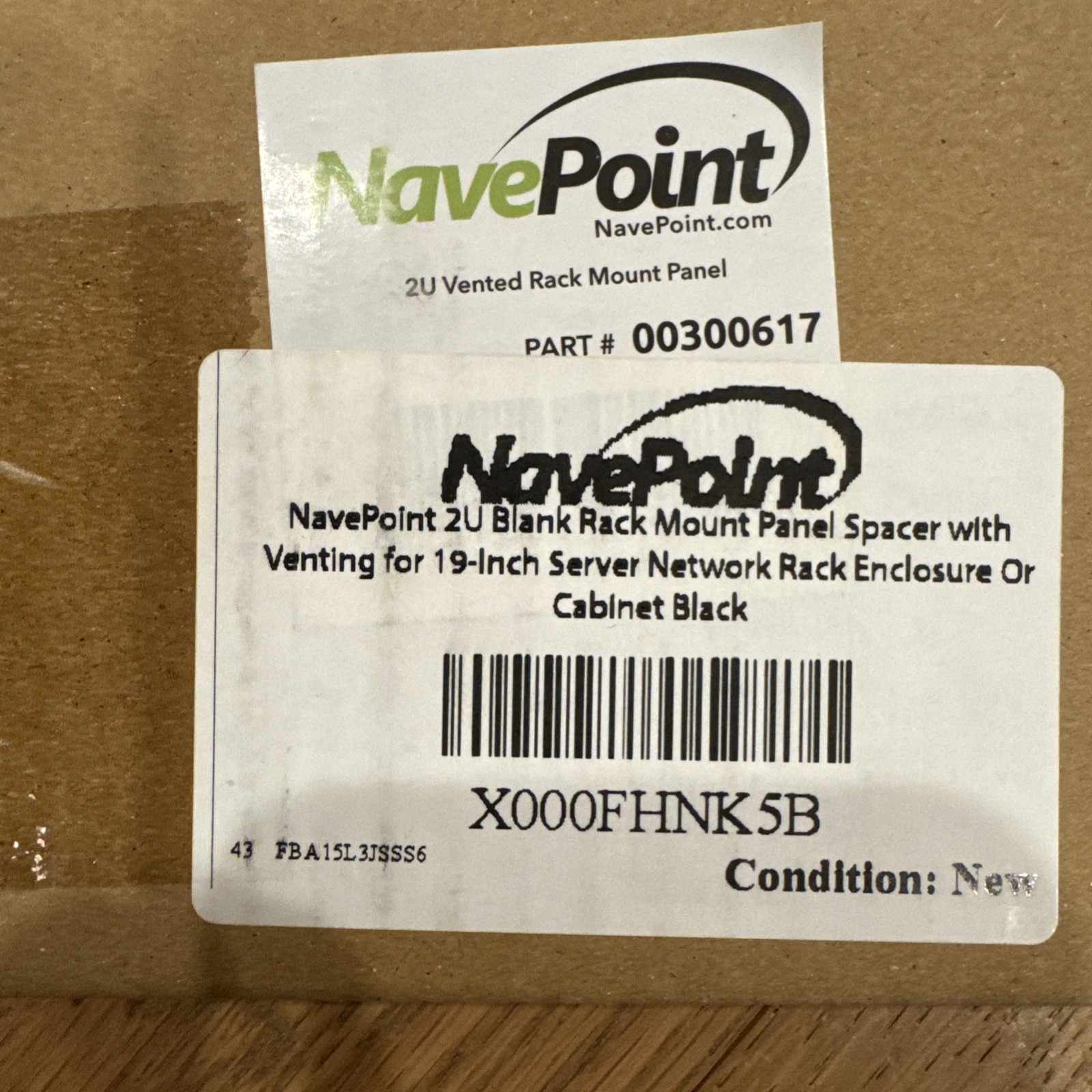 NavePoint 2U Vented Blank Rack Mount Panel Spacer 19” Server Rack Black