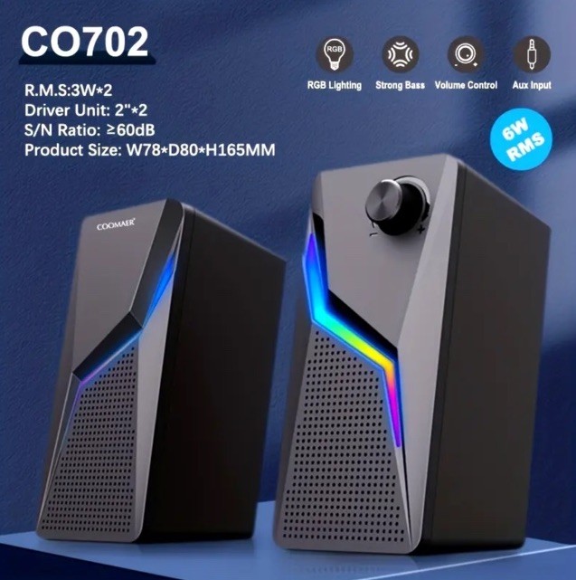 gaming speakers RGB SURROUND SOUND 6W MULTIMEDIA 3D BASS