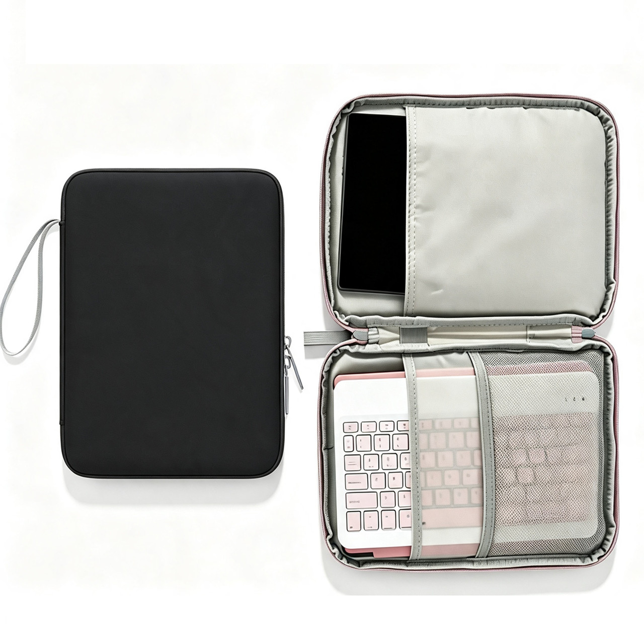 10.9" Notebook Carrying Sleeve Nylon Water Repellent for Office & School Use