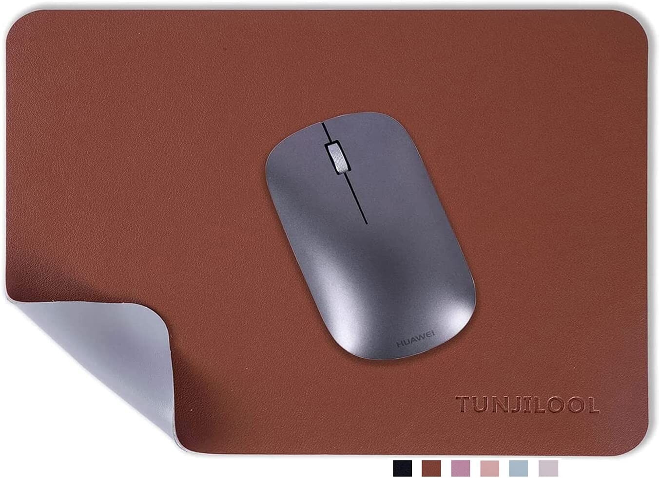 Leather Mouse Pad Rectangle Computer Laptop Home and Office 12x21 Non-slip Brown