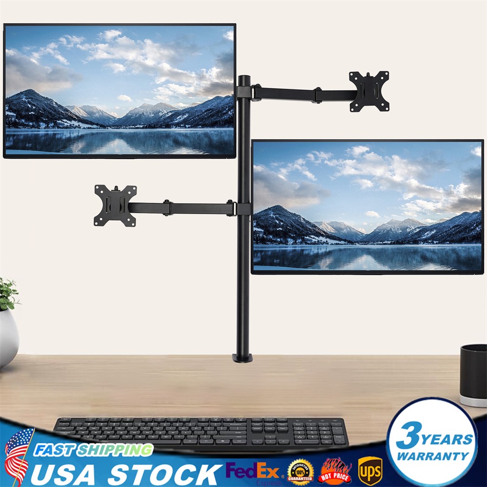 Quad Monitor Desk Mount Adjustable Clamp Stand Heavy Duty 4 Screens up to 27"