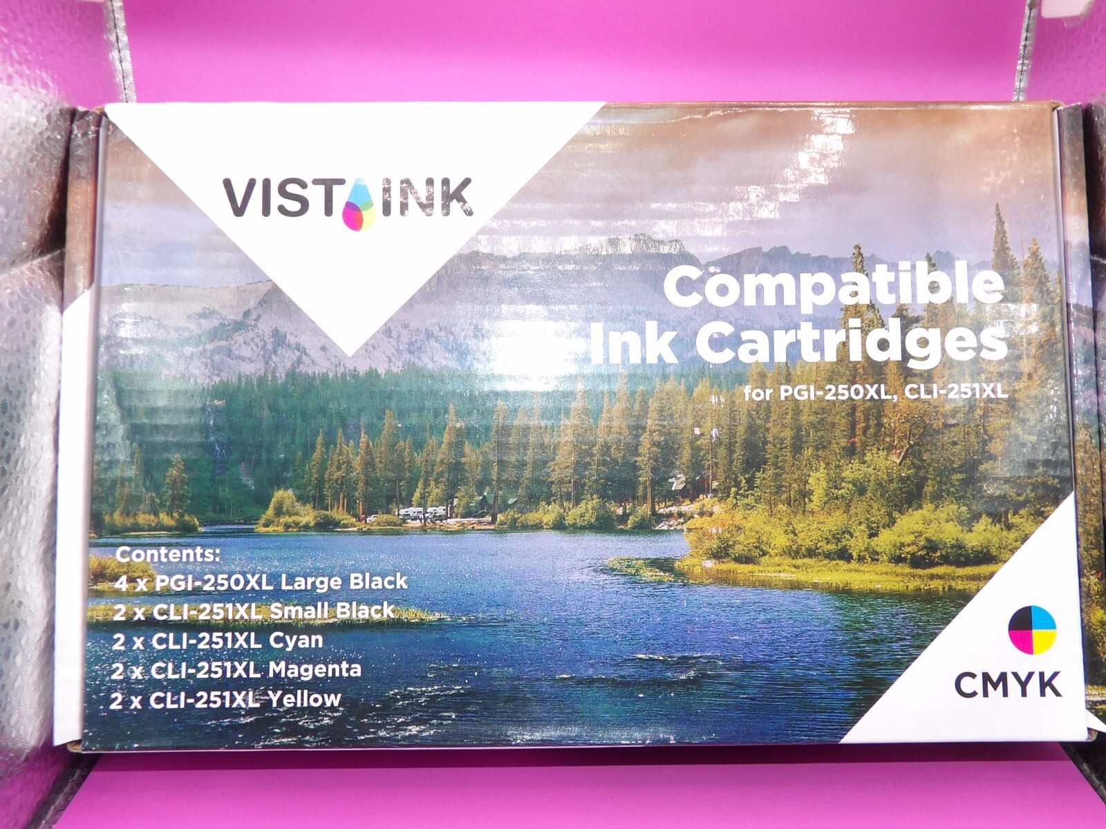 VISTAINK COMPATIBLE HIGH YIELD CARTRIDGE FOR CANON PGI-250XL CLI-251XL 12 PIECES
