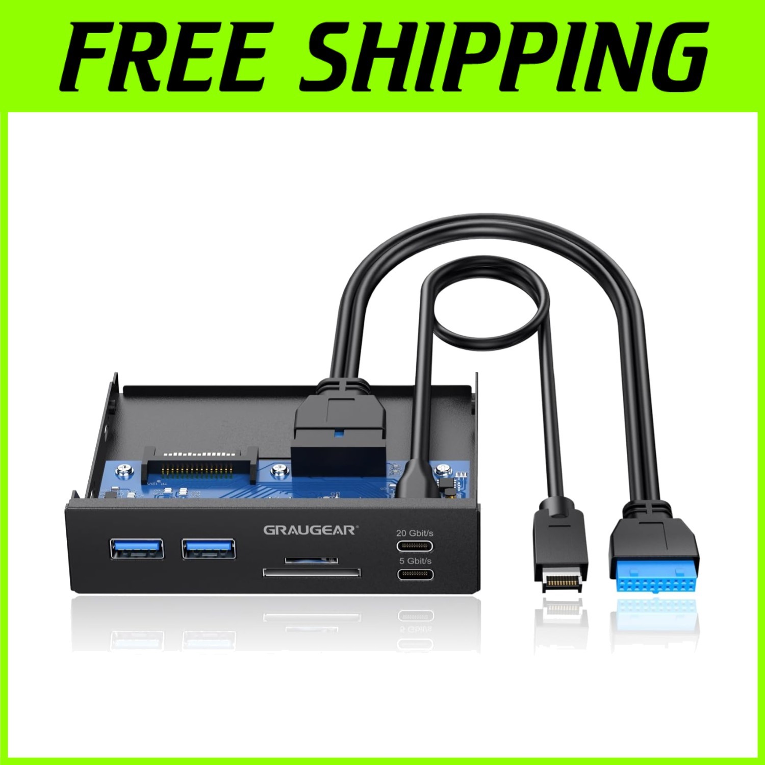 Multi-Functional 3.5 Inch USB C Front Panel Hub for Enhanced PC Connectivity$