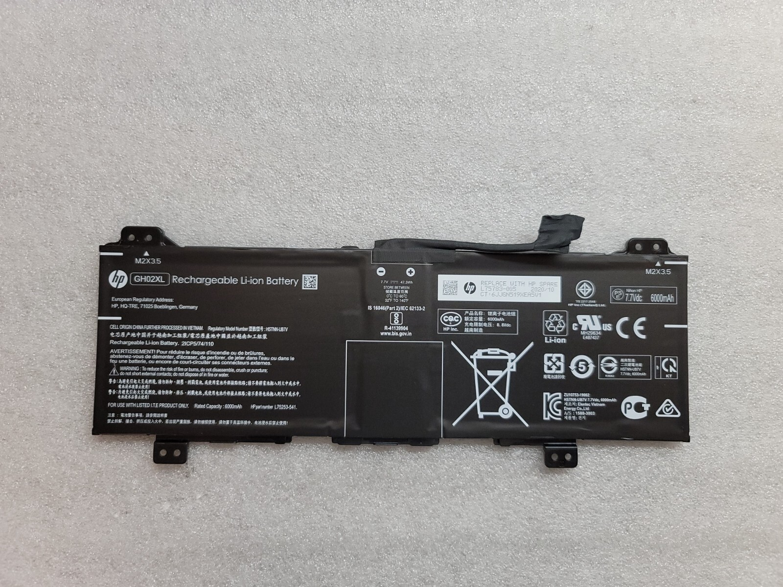 47.3Wh GH02XL Labtpo Battery For HP Chromebook 11A G8 11 G8 14 G6 X360 11 G3