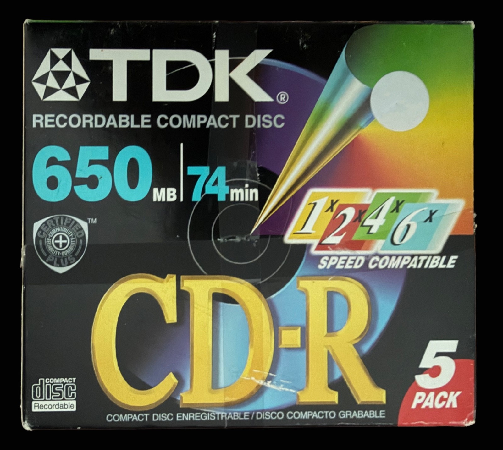 TDK CD-R Up To 8x Recordable Compact Disc 74 Minute 650MB Sealed USA Lot Of 5