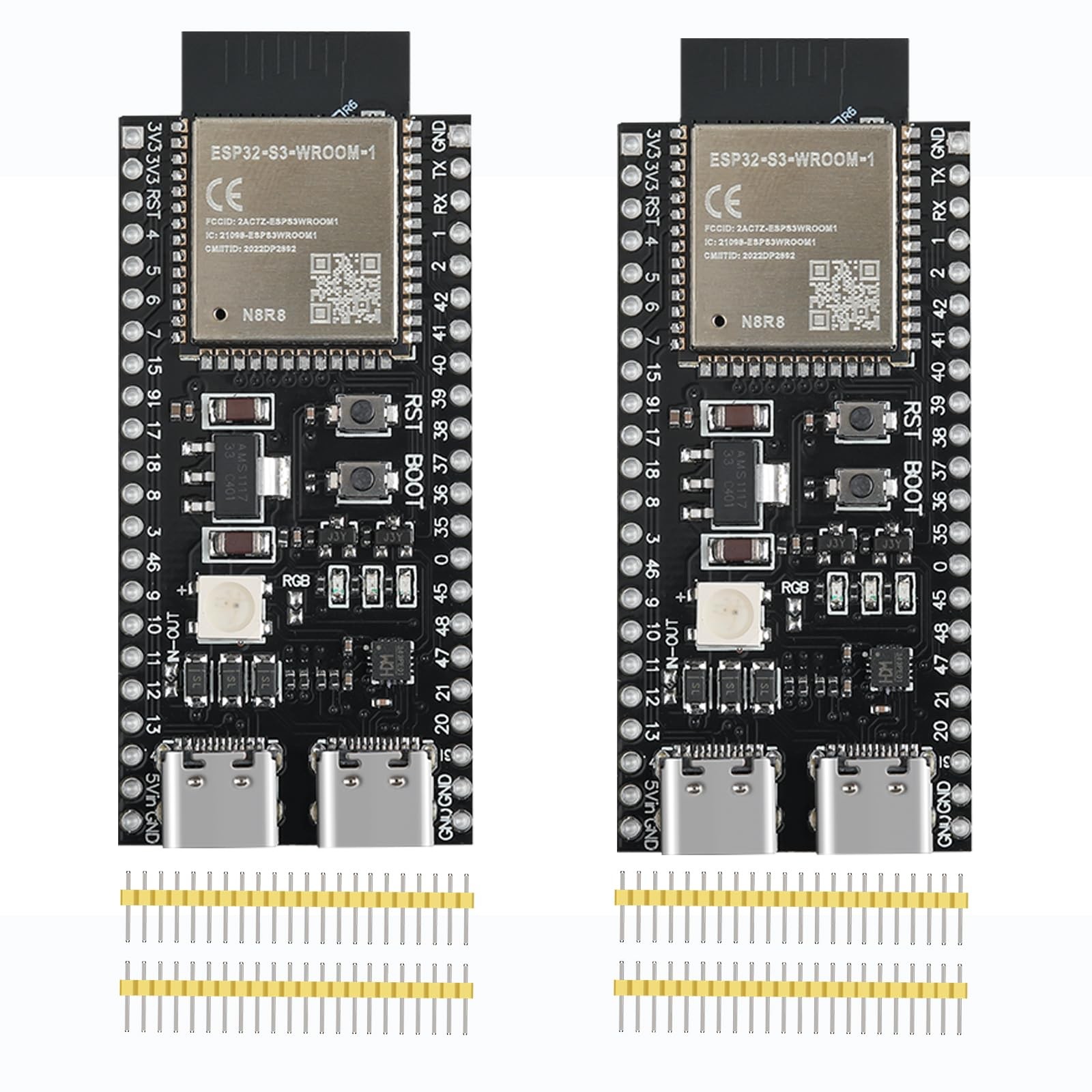 2 PCS ESP32 S3 Development Board ESP WROOM 32 S3 N8R8 Core Module WiFi BT