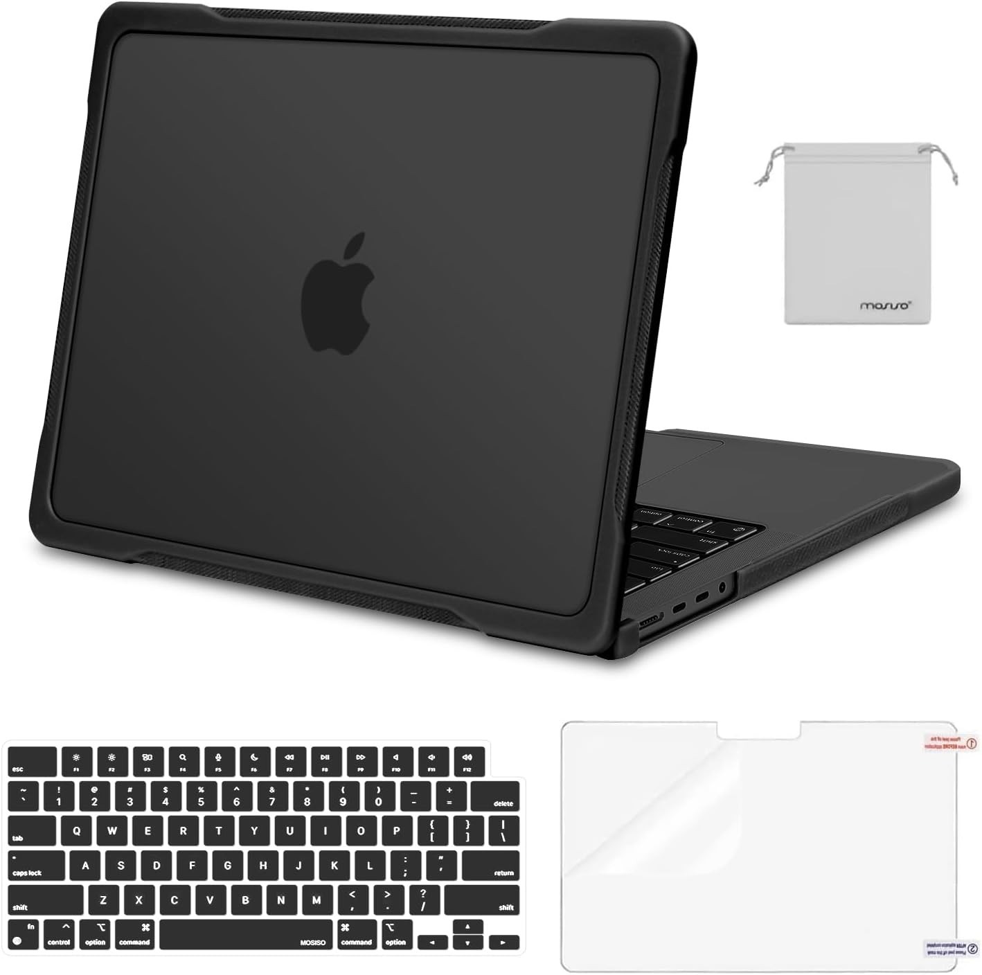 MOSISO Compatible with MacBook Pro 14 inch Case 2025-2021 M5 M4 M3 M2 Black 