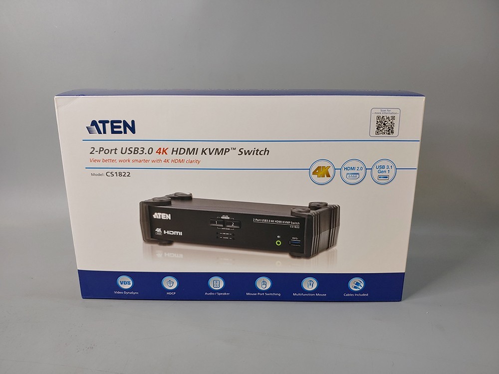ATEN 2-Port USB 3.0 4K HDMI KVMP Switch CS1822