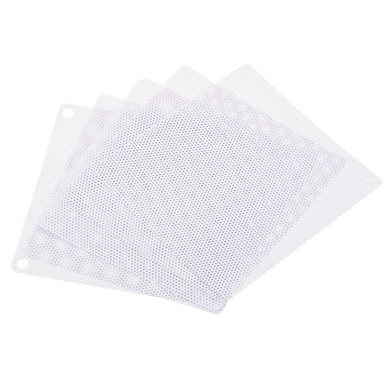 5pcs 120mm Computer Fan Filter Grills PVC Mesh Dustproof Case Cover White