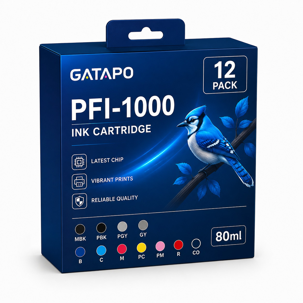 PFI 1000 80ML Ink Cartridge  12 Color Set for Canon imagePROGRAF PRO-1000