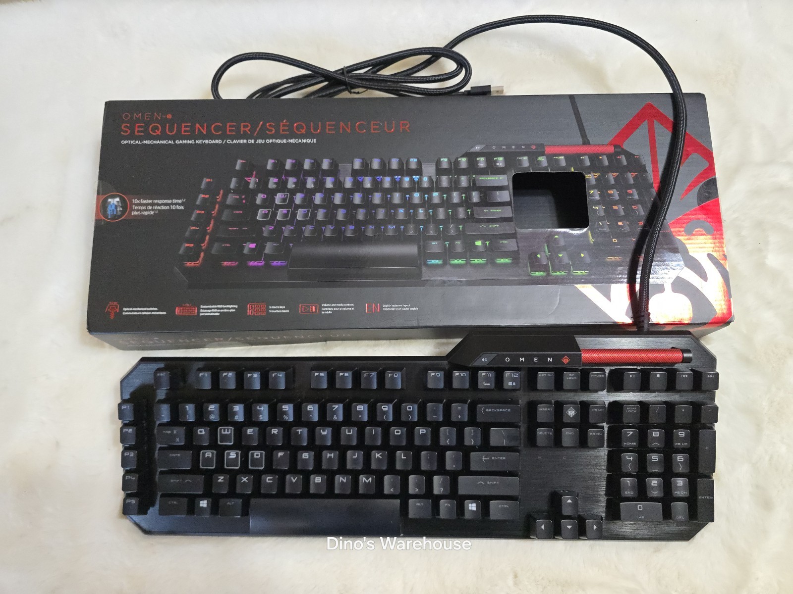 HP OMEN Sequencer RGB Gaming Keyboard Optical Switch 2VN99AA US Layout Pre-owned