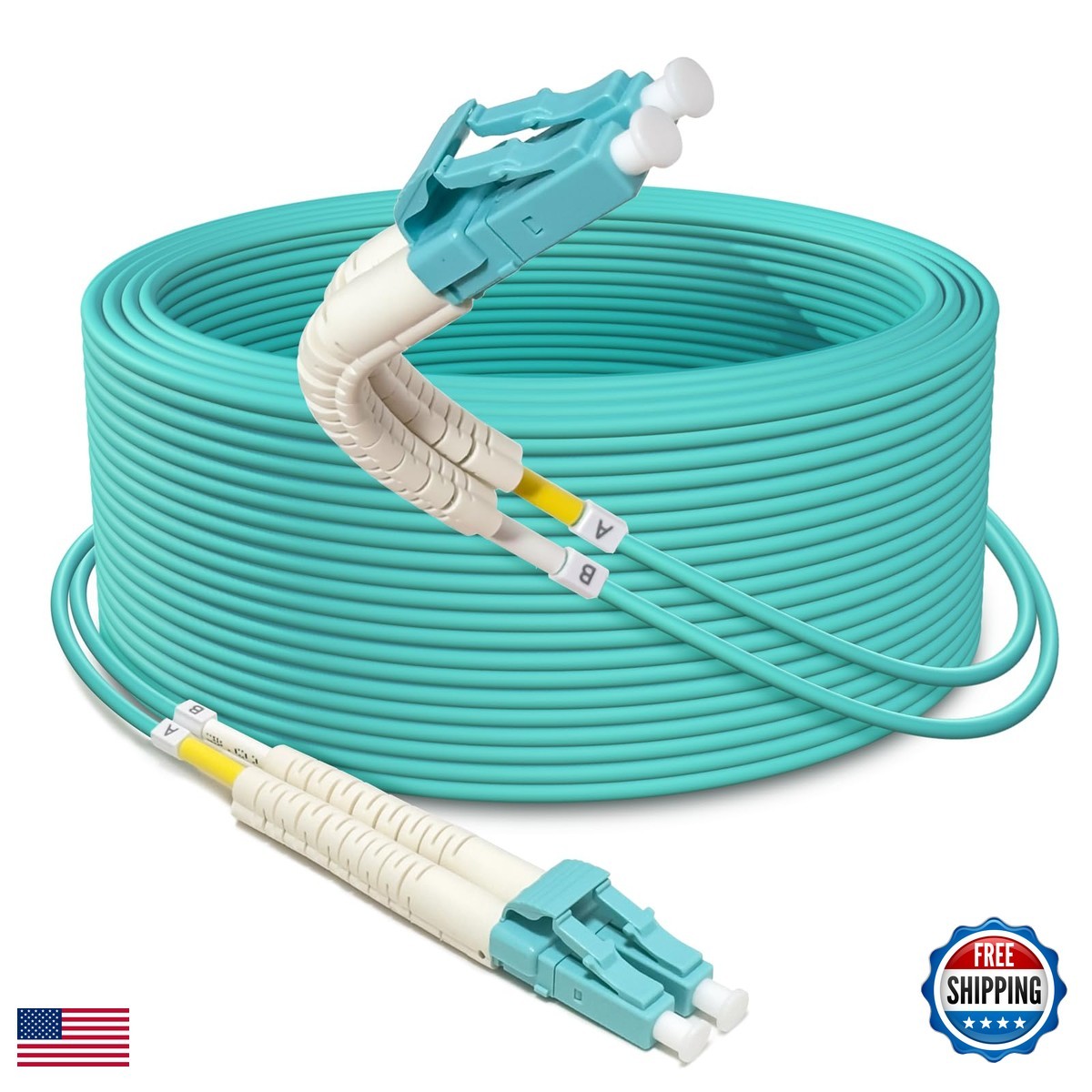 Yunsufiberpro OM3 Multimode Duplex Fiber Cable 50m LC to LC 50/125
