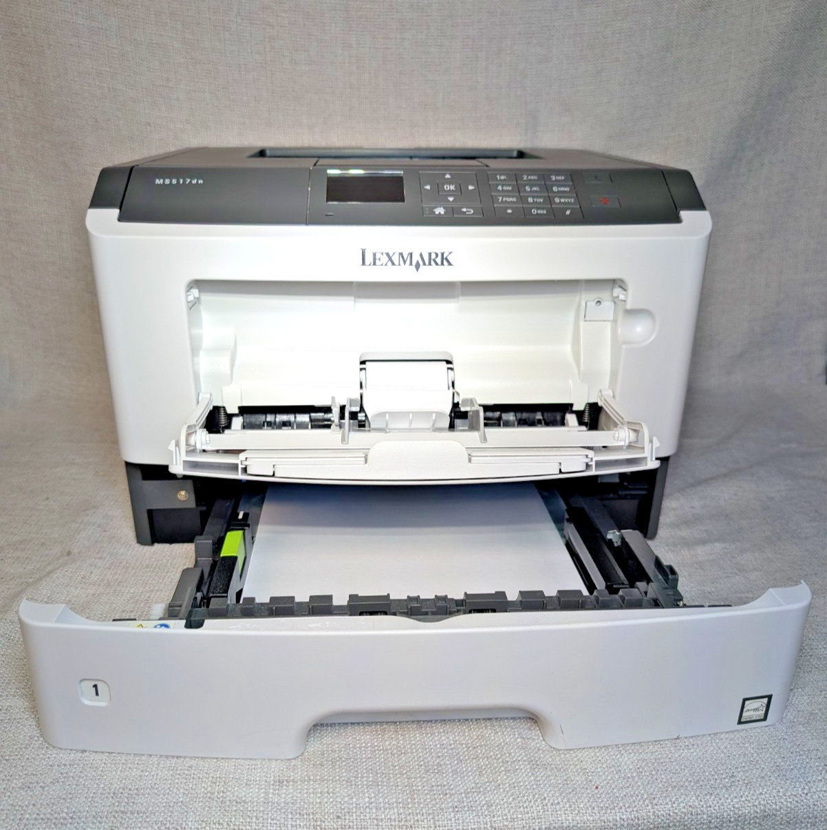 Lexmark MS517dn Monochrome Laser Printer Duplex Network 35K Page Count Tested