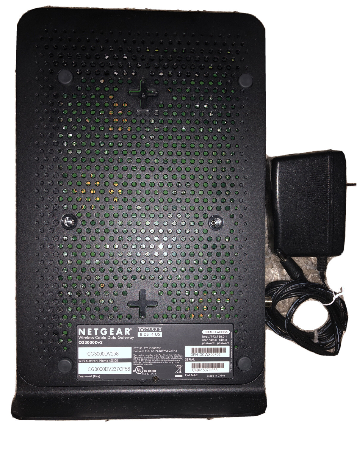 Netgear N450 CG3000D v2 Docsis 3.0 Cable Modem&Wireless-N Router