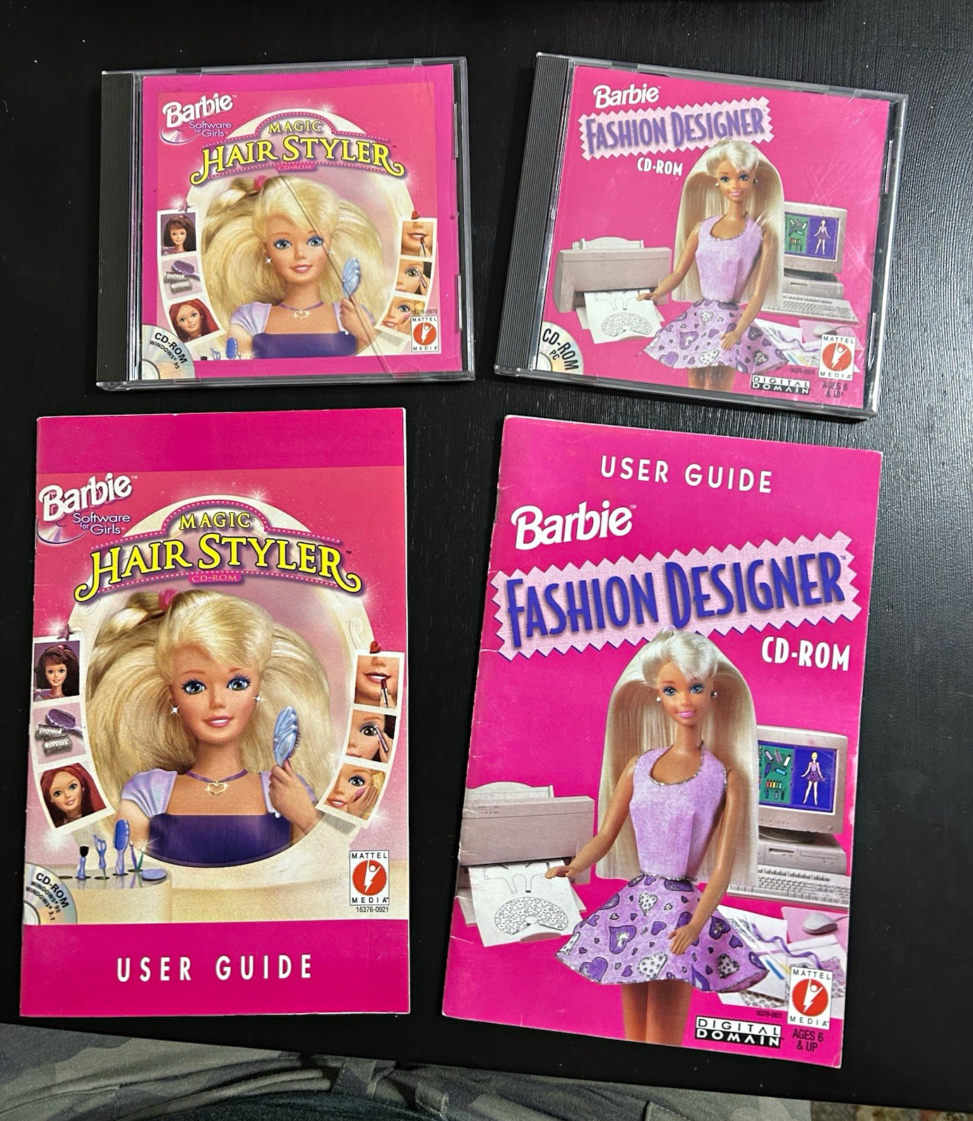 Barbie Magic Hair Styler & Fashion Designer CD-ROM Set w/ User Guides