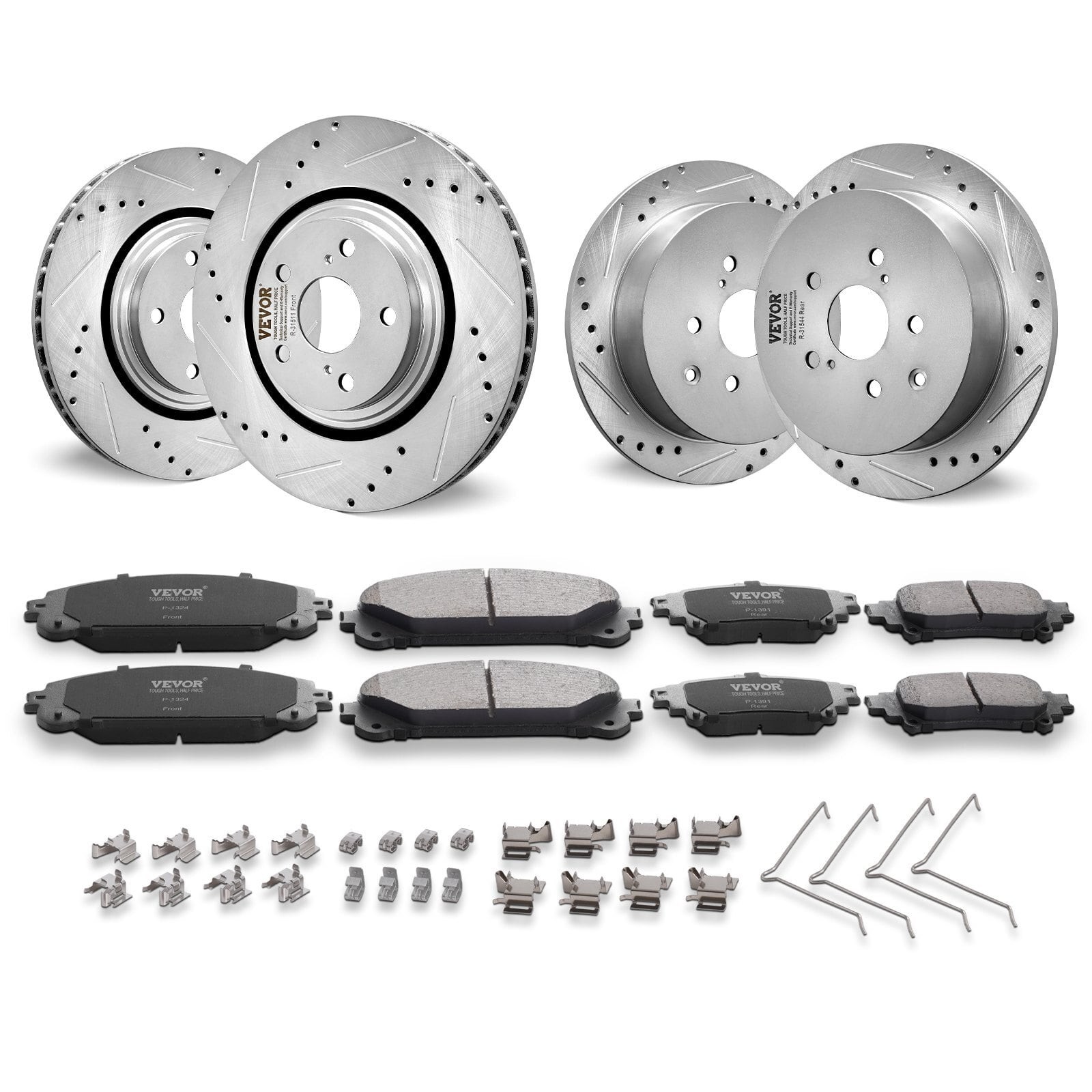  Front and Rear Brake Kit Compatible with Toyota Sienna, Highlander, Lexus RX350
