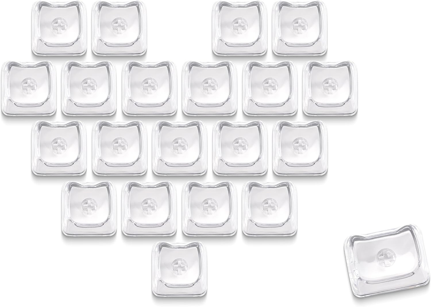 XVX Blank Transparent Keycaps, Sweet Heart PC Custom Keycap Set, Backlit Clear C