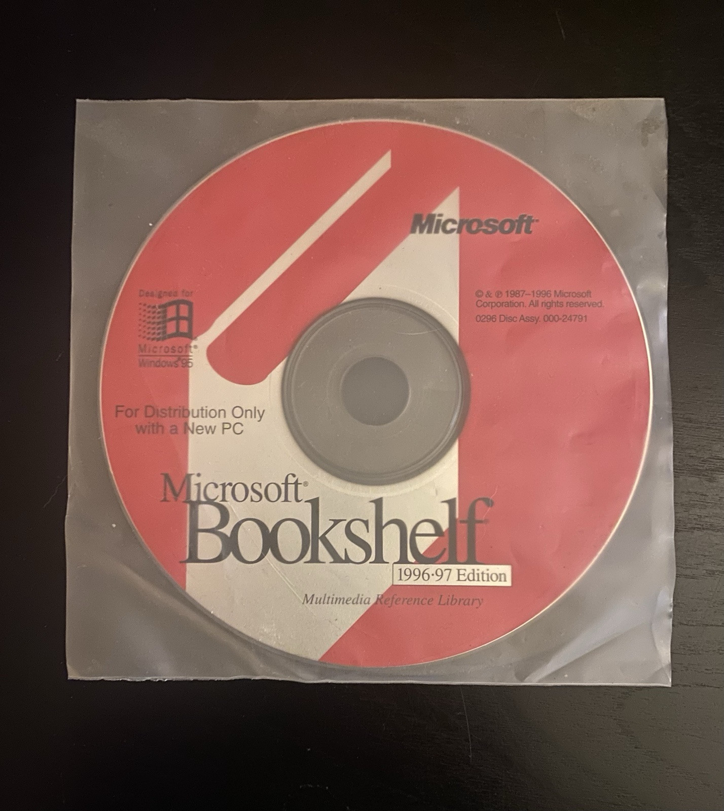 Microsoft Bookshelf 1996-97 CD ROM Vintage Software Excellent Condition