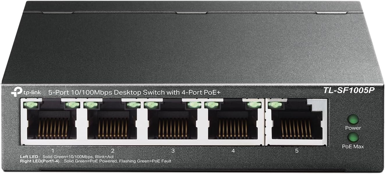 NEW SEALED TP-Link 5-Port 10/100Mbps Desktop PoE+ Switch TL-SF1005P 