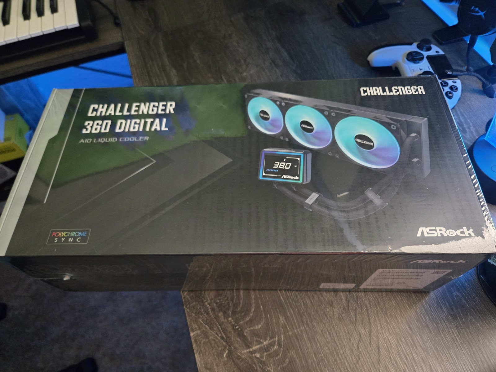 ASRock Challenger 360 Digital 360mm AIO Liquid CPU Cooler w/ 3" Display Black