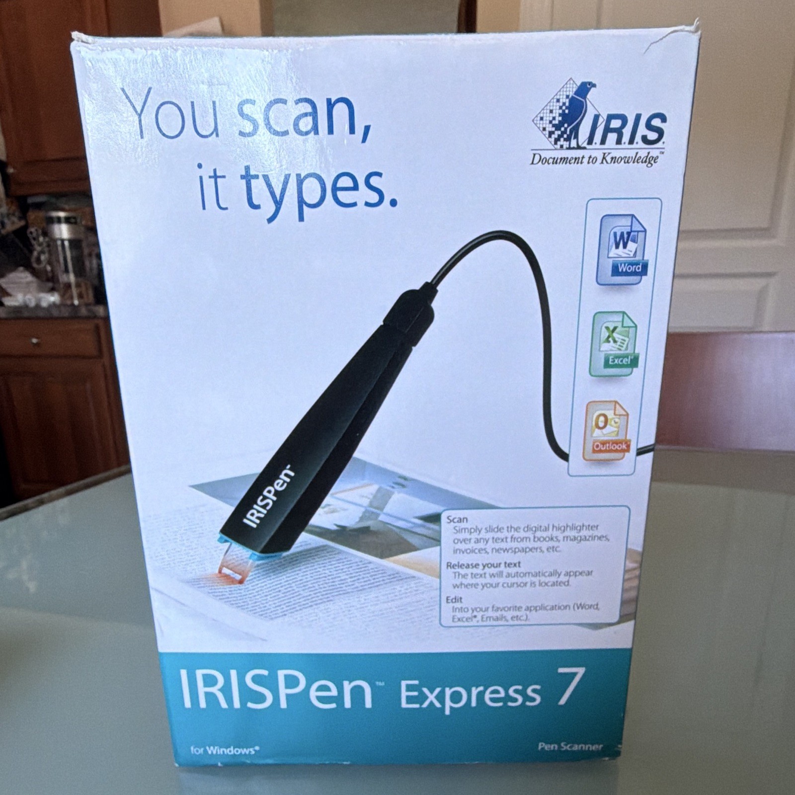 IRIS IRISPen Express 7 Portable USB Pen Scanner 300 DPI for Windows