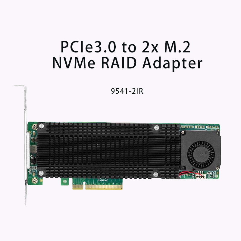PCIe3.0 x8 to 2x M.2 NVMe Raid Adapter 2241-2IR