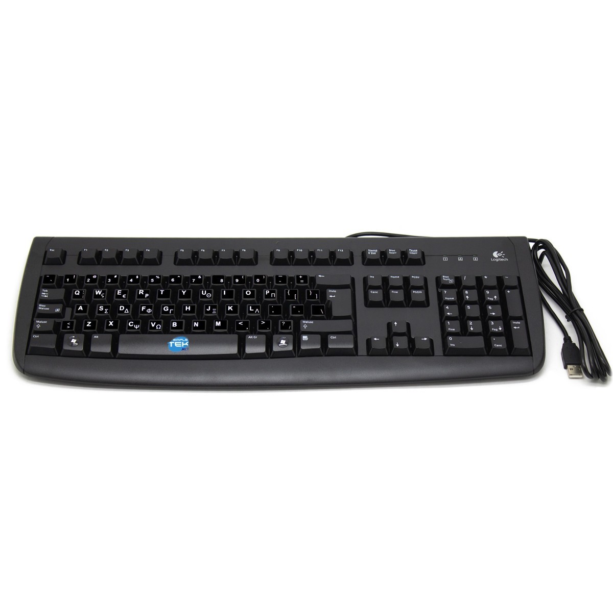 Logitech Deluxe 250 USB Keyboard Greek Layout With Pre-Applied Stickers