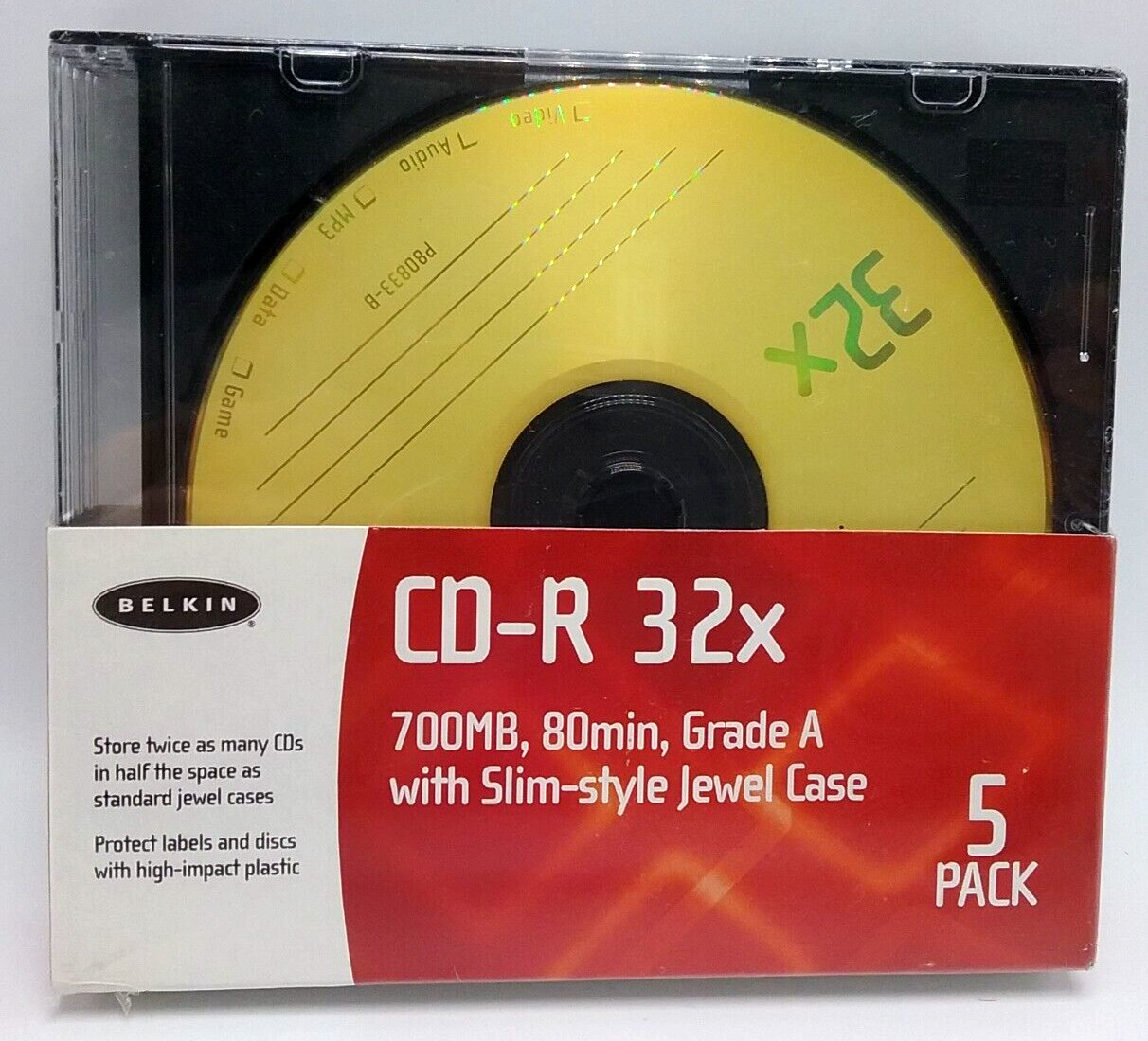 Belkin Slim Pack Cd R 32x 700 Mb 80 Minutes Video Audio Data Game Mp3