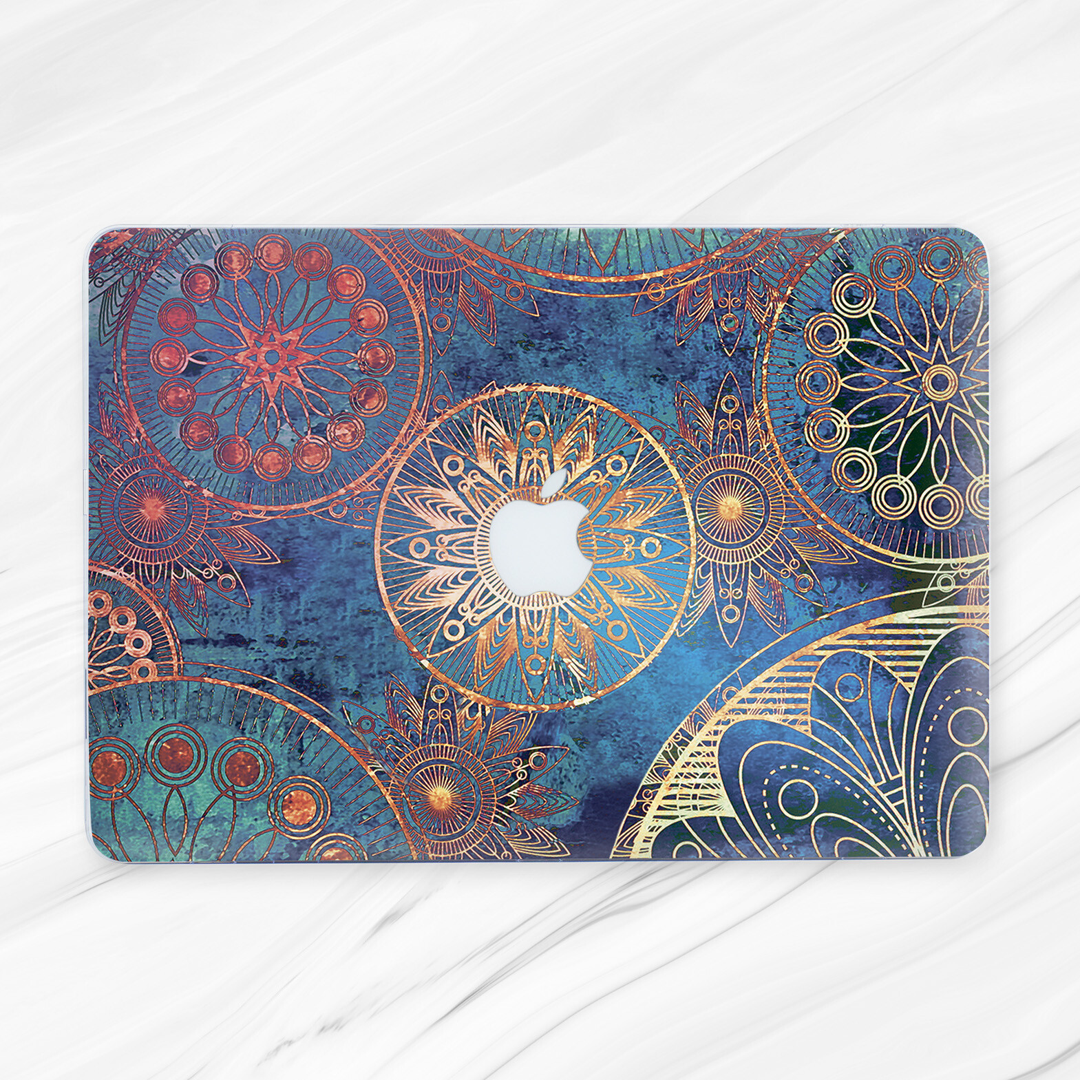 Gold Boho Mandala Hard Case Cover For Macbook Pro Air Retina 11 12 13 14 15 16
