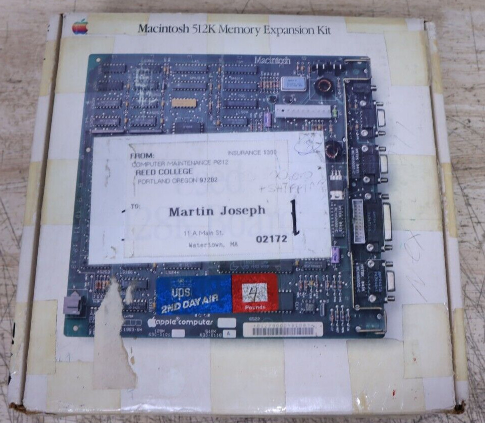 Nice Used Macintosh 512K Motherboard Memory Expansion Kit W/ Original Box - USA