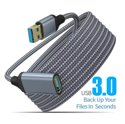 USB 3.0 Extension Cable 1/1.5/2/3M High Speed Data Transfer Nylon Braided Cord