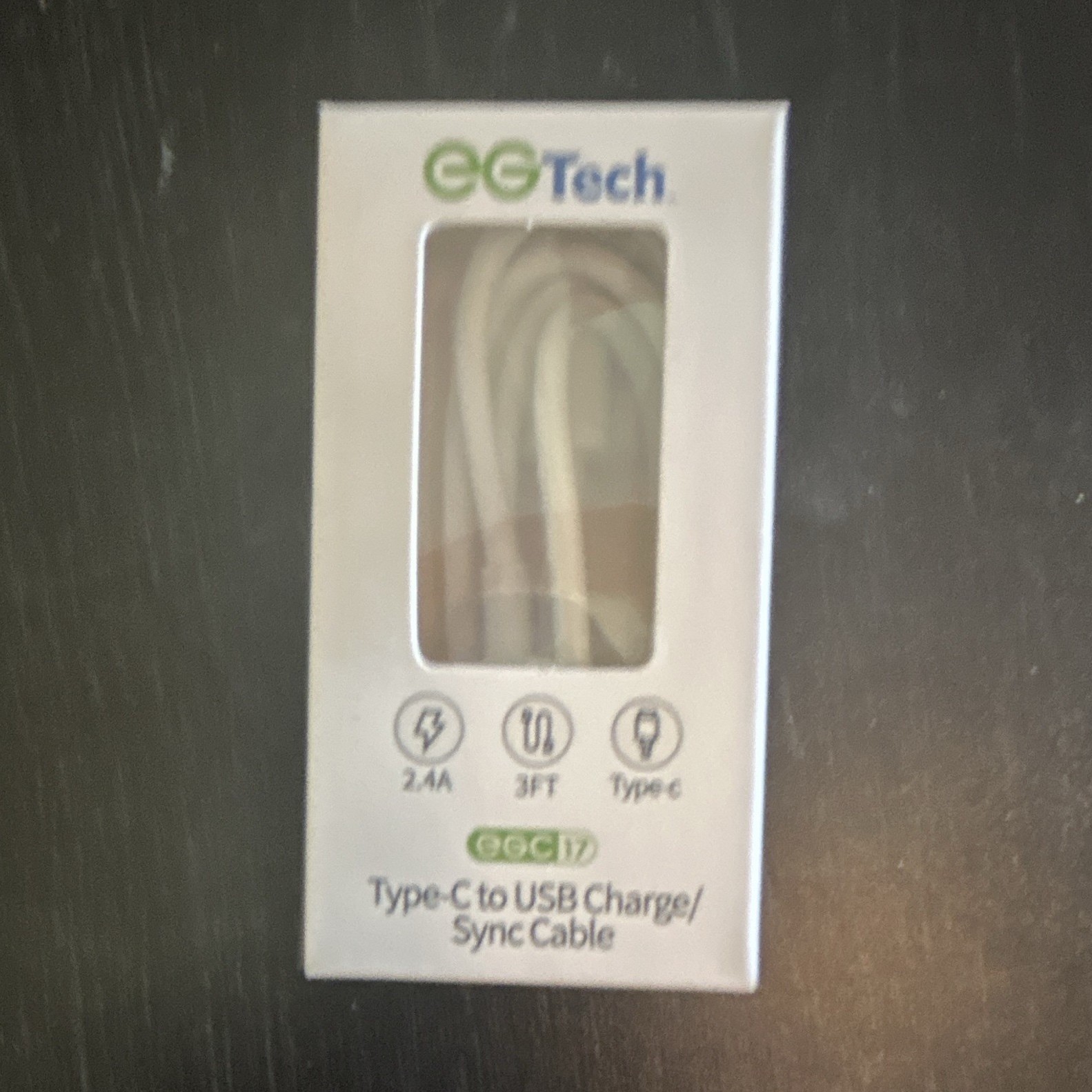 EGTech EGC17 USB Cable USB Type-C Male to USB Sync/Charge 3 ft White