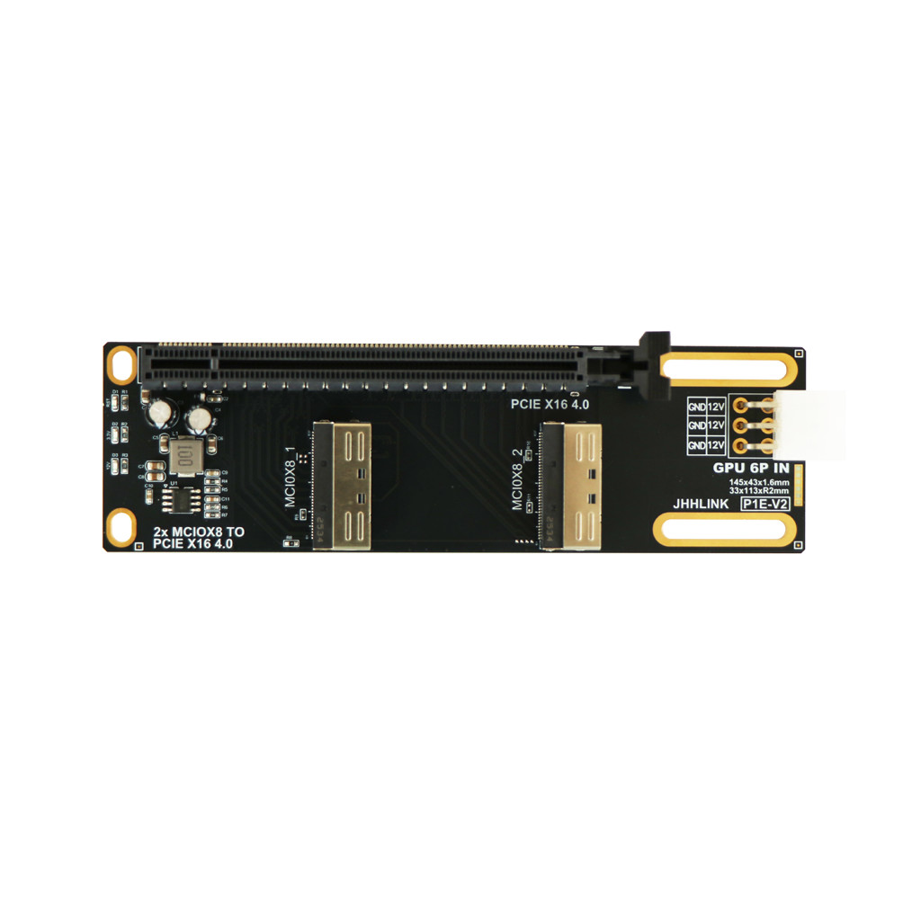 Extension Cable, MCIO x8 Data Cable for PCIe 4.0, PCIe x16 Gen4 Riser Cable