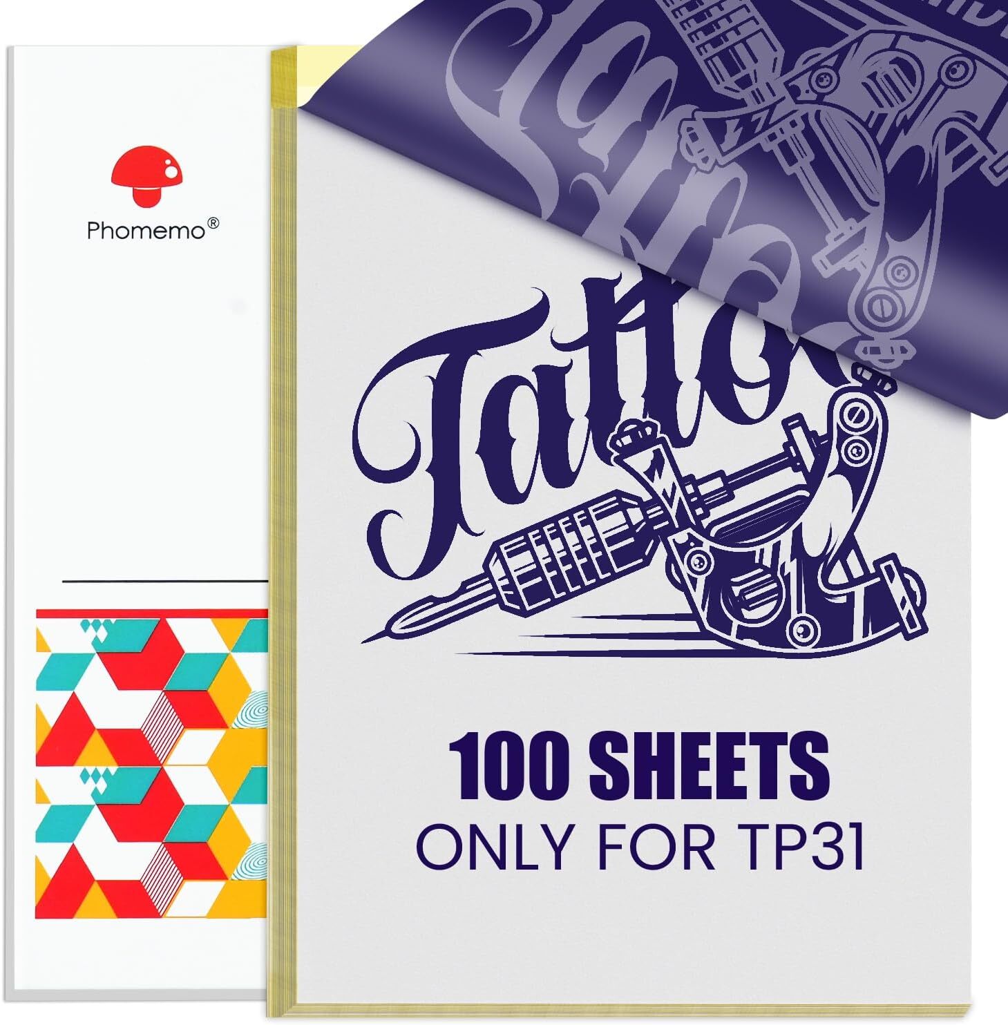 100PCS Tattoo Transfer Paper Stencil Tatoo Paper 3.15" x 5.24" for Phomemo TP31