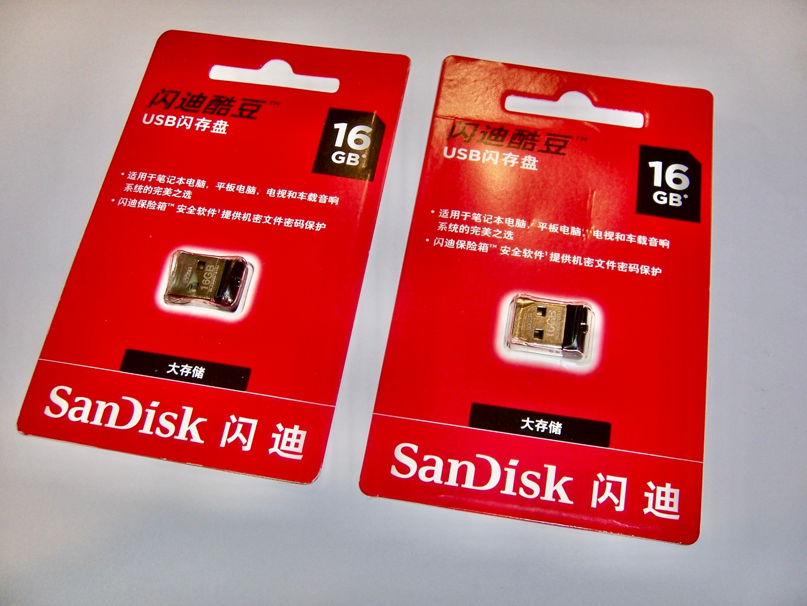 2x SanDisk Cruzer Fit Flash Drive 16GB USB 2.0 Memory Stick Mini USB Flash Drive